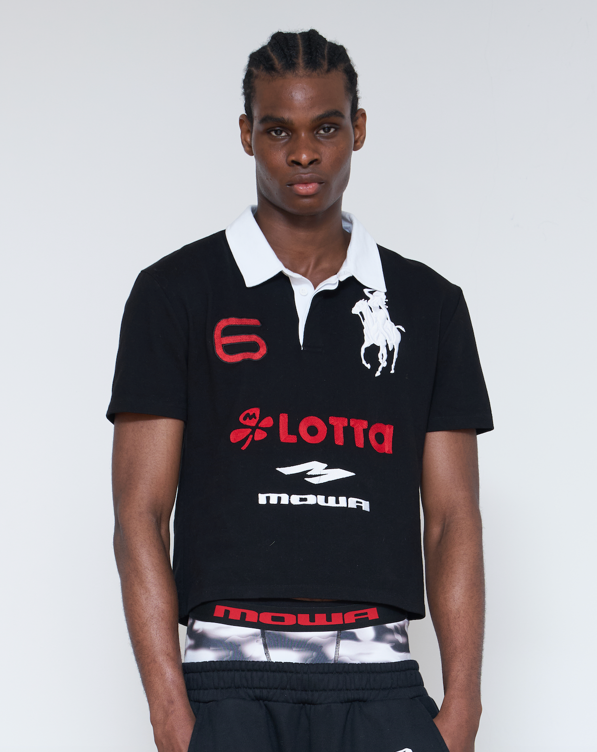 MOWALOLA MENS ATL ポロシャツ 刺繍ロゴ ブラック Sサイズ MOWALOLA MOWALOLA MENS ATL ポロシャツ 刺繍ロゴ ブラック Sサイズ MOWALOLA