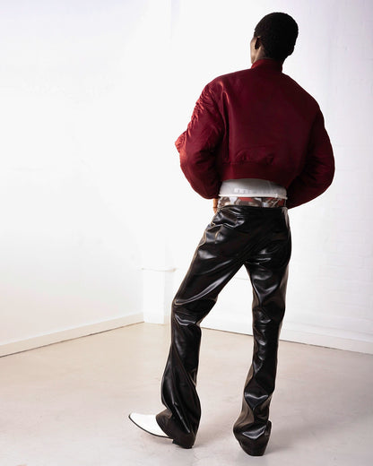 Pantalon chaud en faux cuir