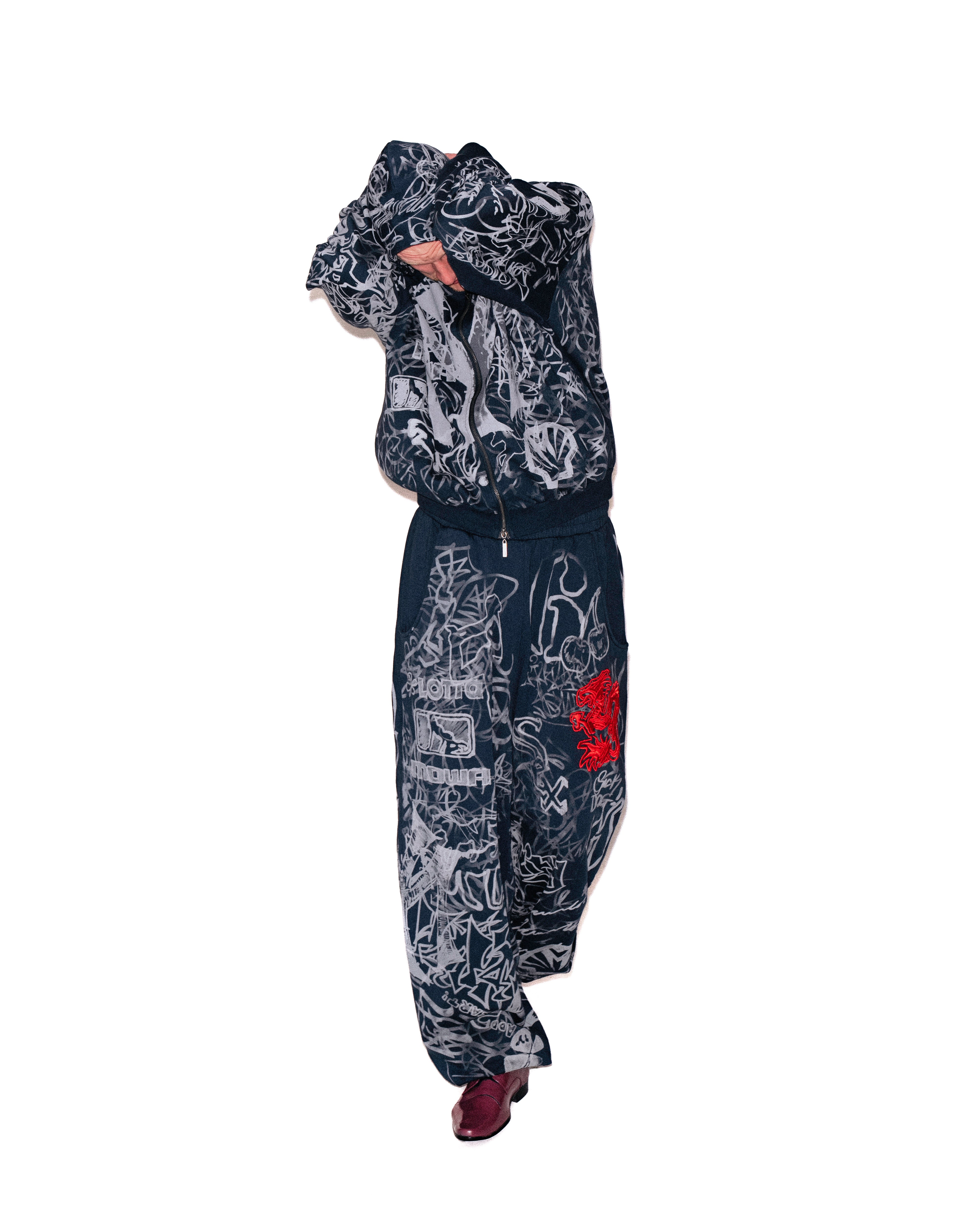 GRAFFITI TRACK PANTS NAVY Image 5