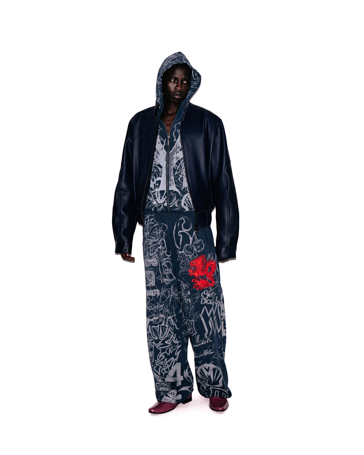 GRAFFITI TRACK PANTS NAVY