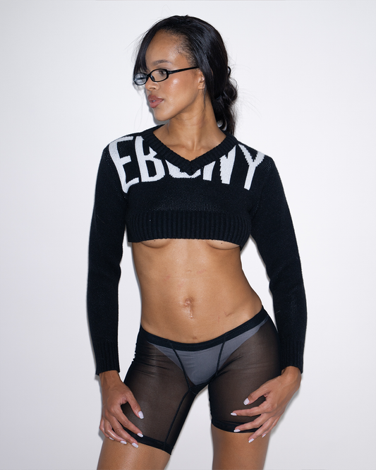 EBONY CROPPED JUMPER BLACK
