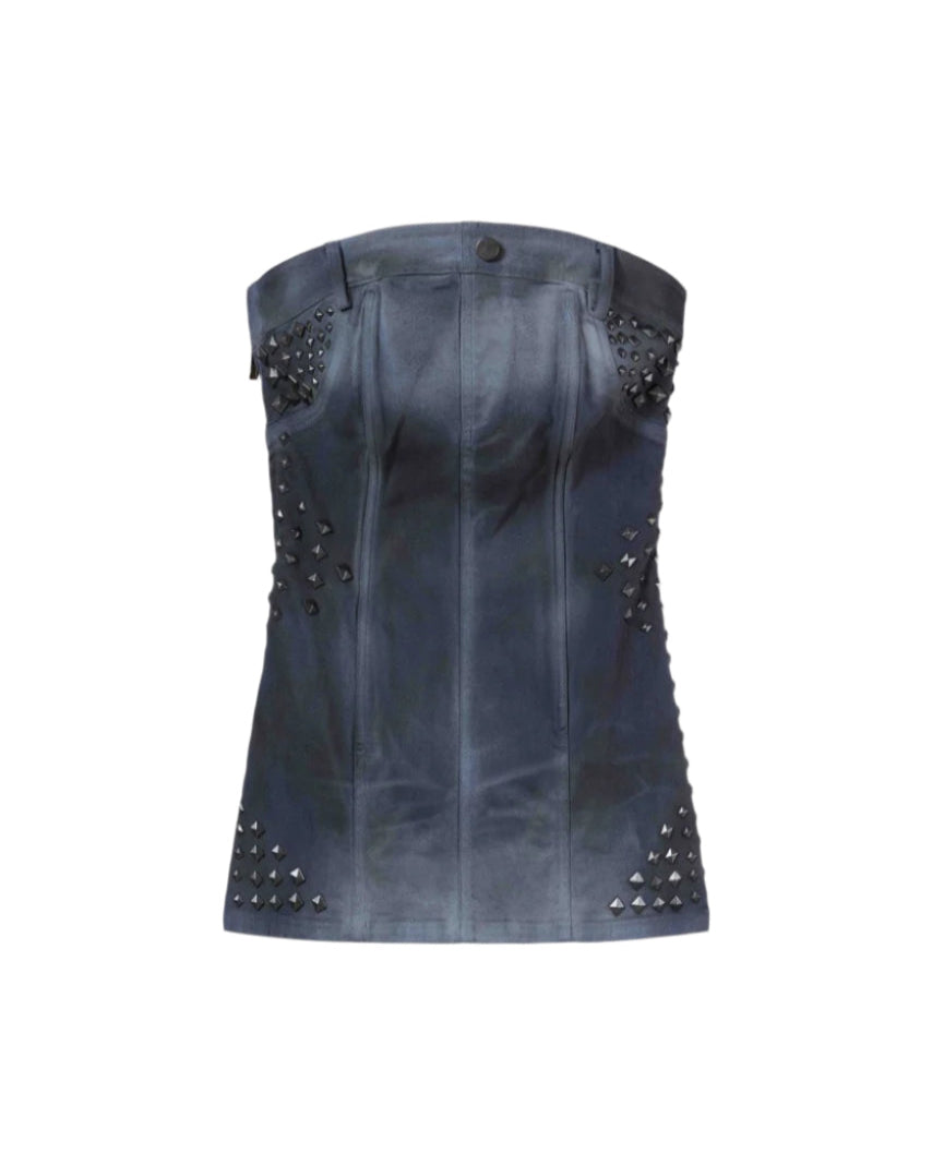 MOTO STUDDED DRESS BLACK