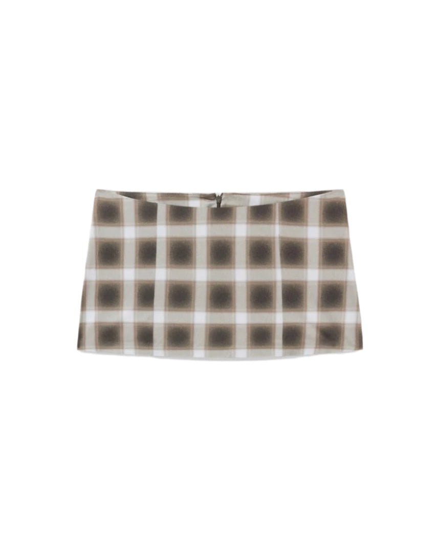 TARTAN MINI SKIRT BROWN