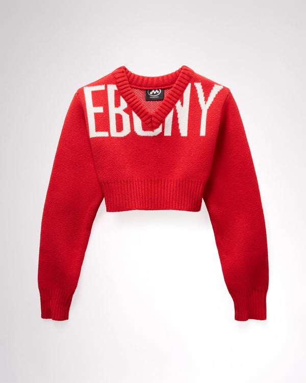 EBONY CROPPED JUMPER RED