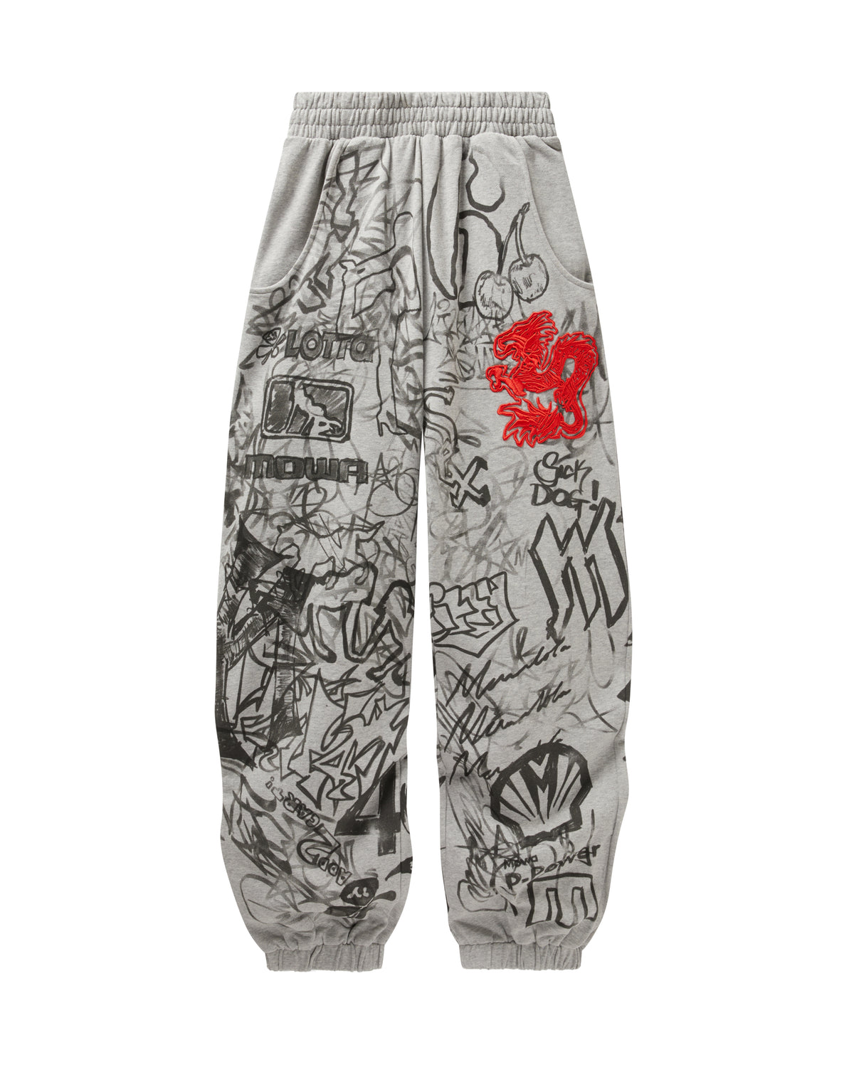 GRAFFITI TRACK PANTS GREY
