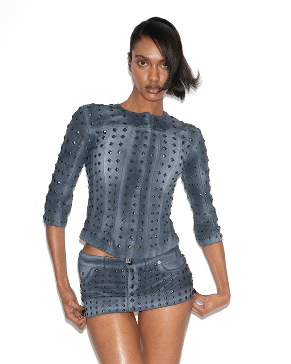 SLIM MOTO STUDDED JACKET