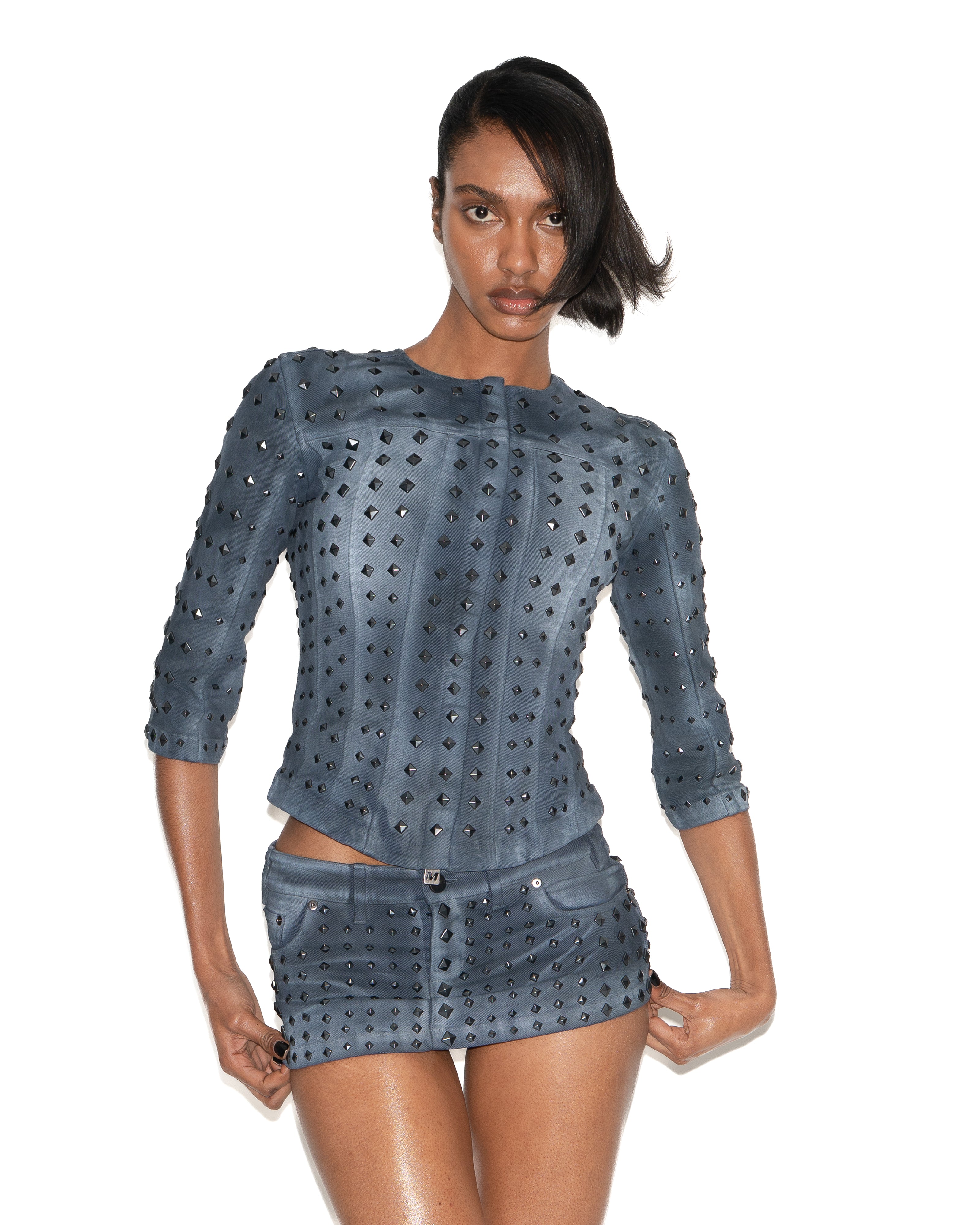 SLIM MOTO STUDDED JACKET Image 1