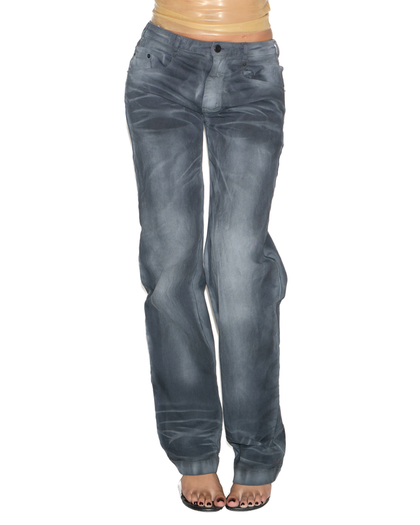 STRAIGHT-LEG BLACK JEANS - Image 1