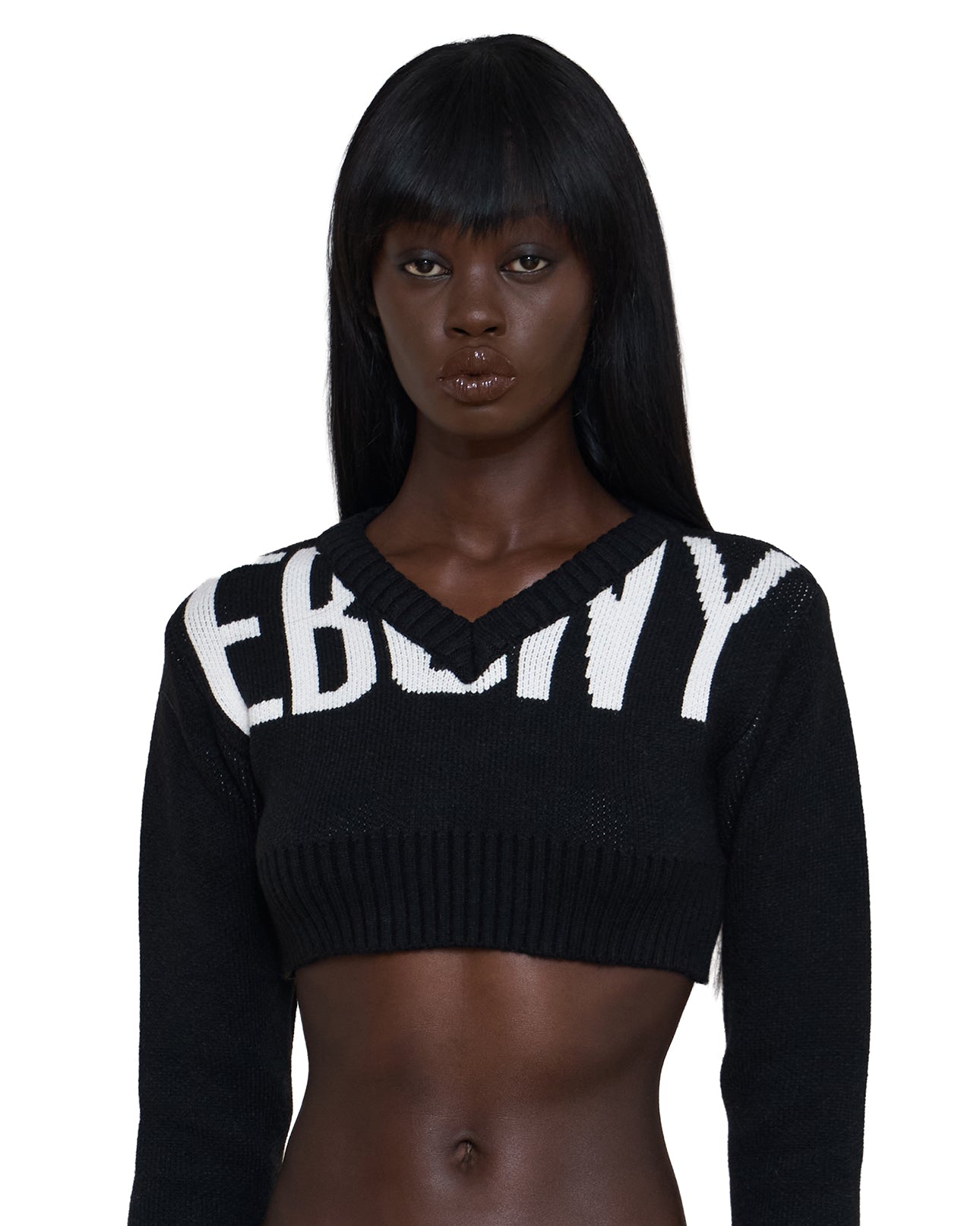 EBONY CROPPED JUMPER BLACK Image 1