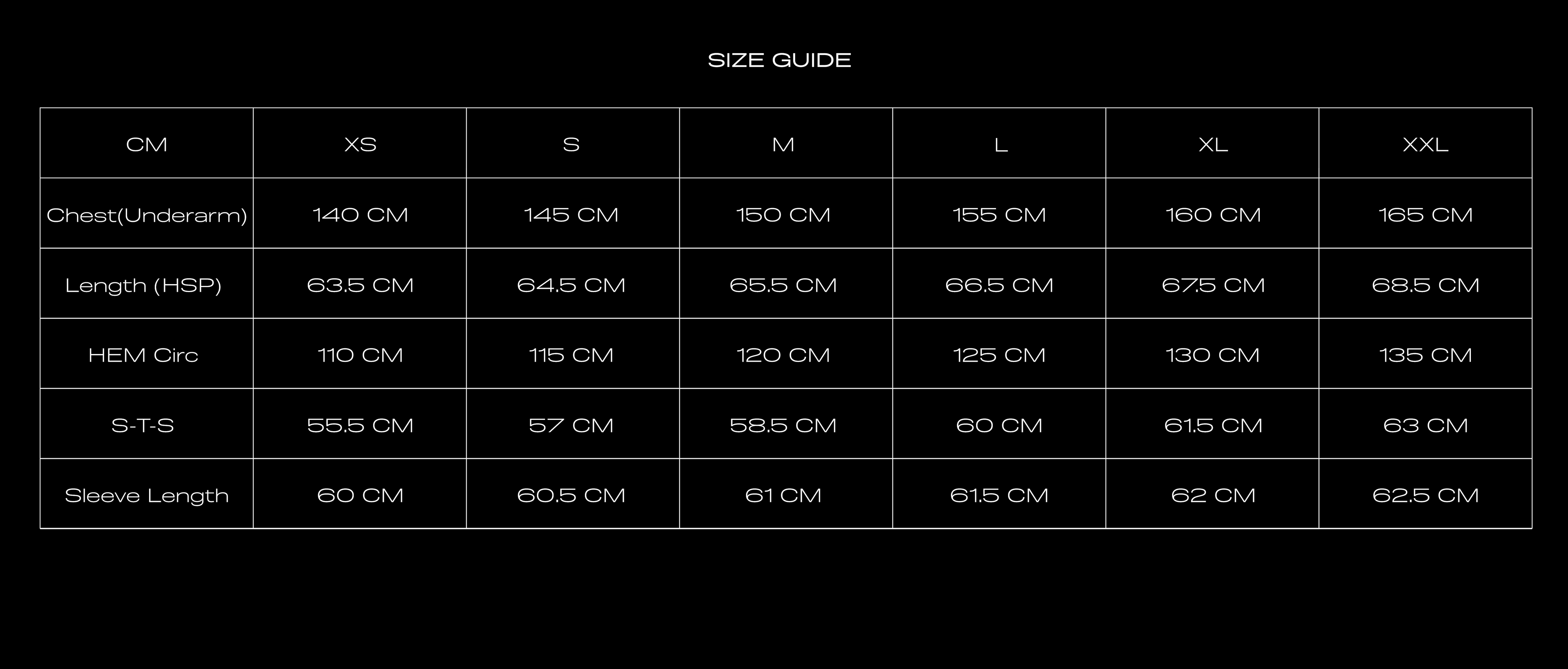 Size Chart for TRASHED BOMBER CHEETAH