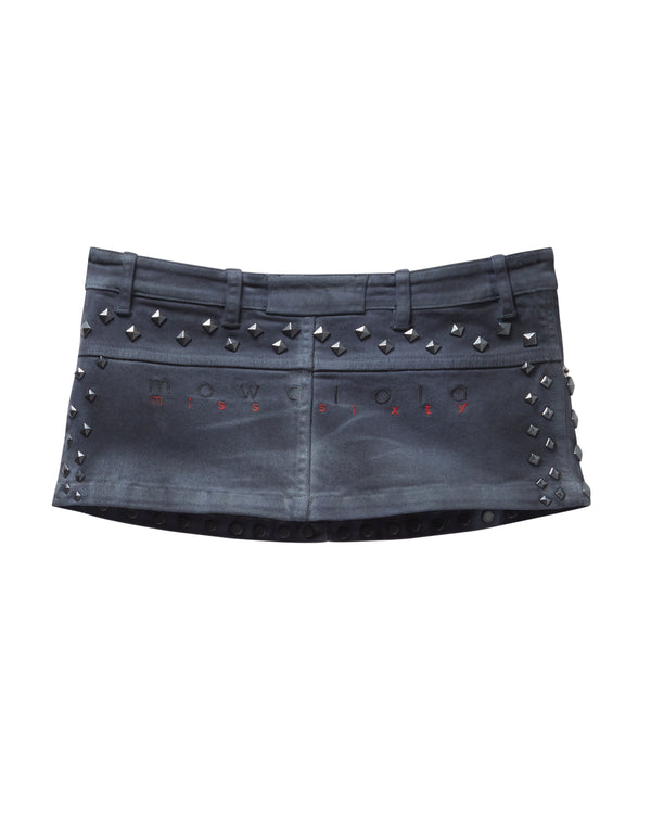 MOTO STUDDED SKIRT BLACK - Image 4