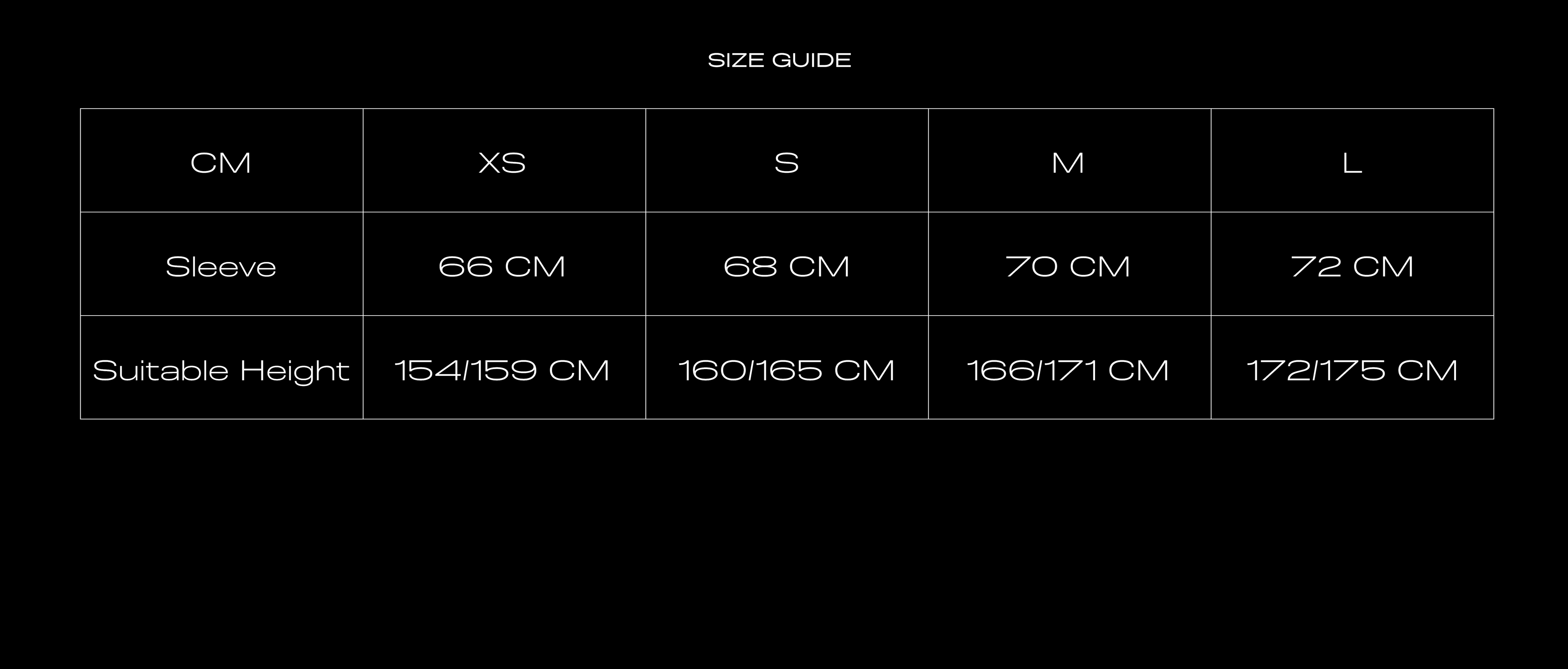 Size Chart for NIGHT BRA BLUE
