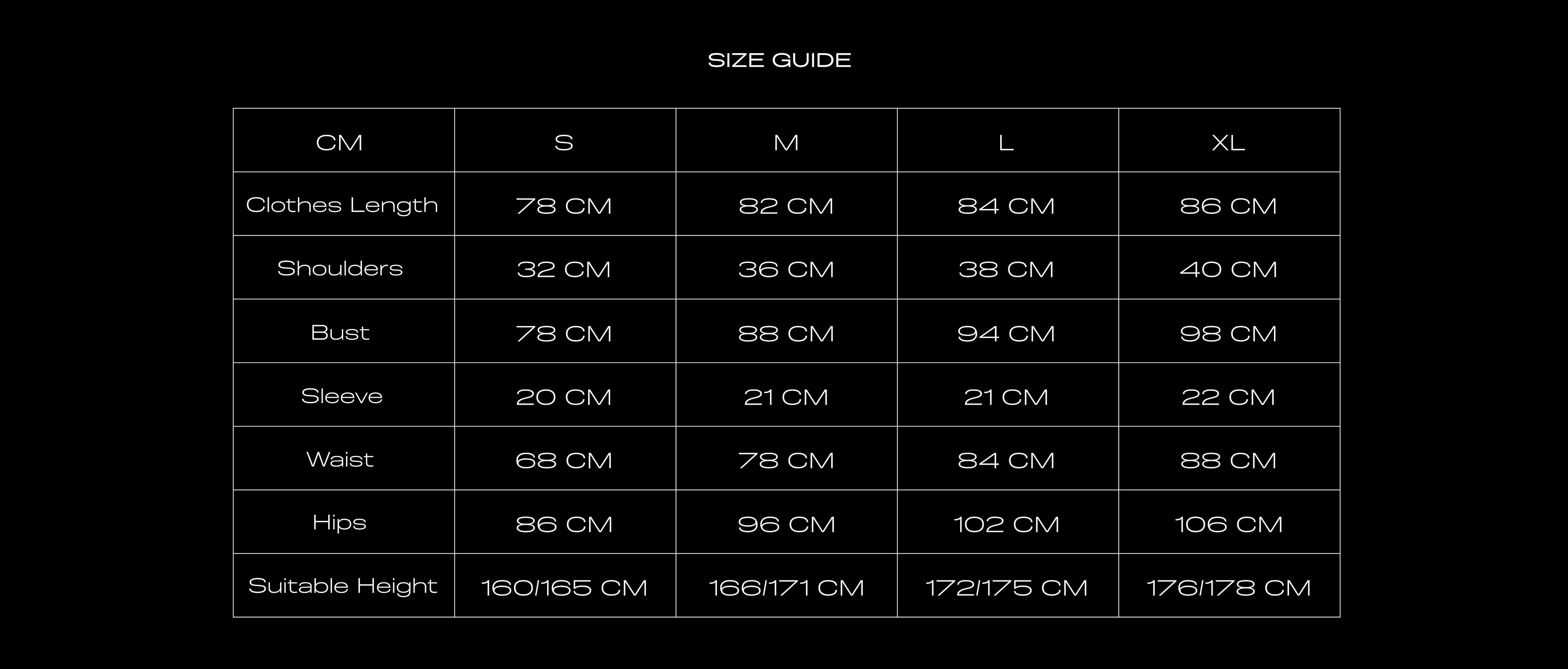 Size Chart for POLO DRESS BROWN