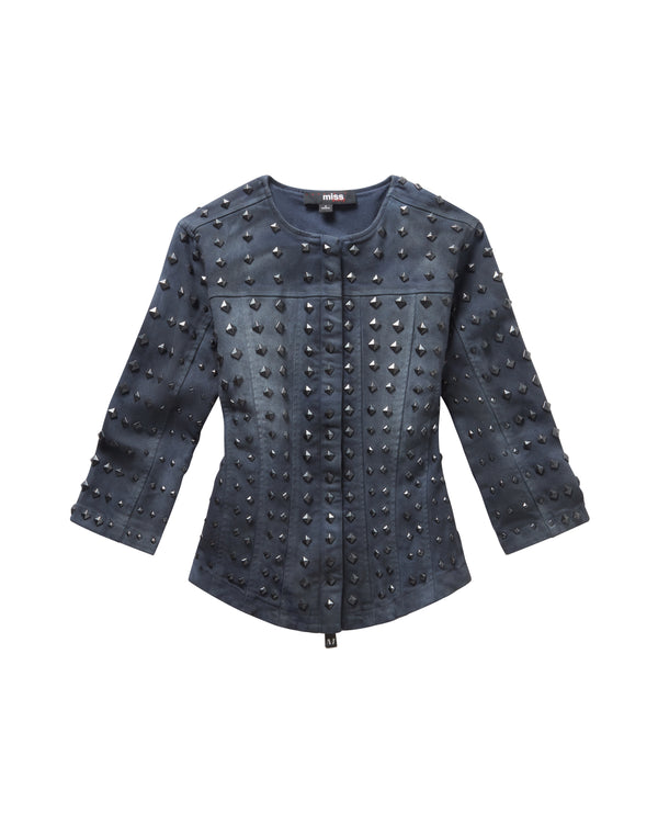 SLIM MOTO STUDDED JACKET - Image 3